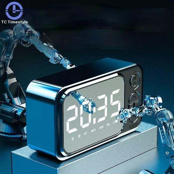 

radio led digital alarm clock creative bluetooth 5.0 speaker watch decoration electronic deskmusic system portable speakers