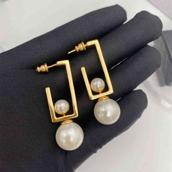 

75% off outlet online family new size pearl rectangle dijiawanghong 2 bell wear earrings 925 silver needle