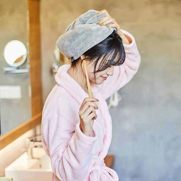 

shower caps coral fleece dry hair cap winter japan absorbent children wipe towel home furnishing