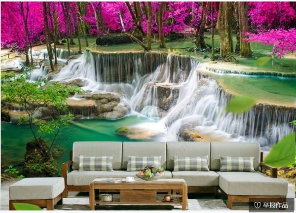 

wallpapers custom mural on the wall 3d po wallpaper hd waterfall forest pography living room home decor for 3 d