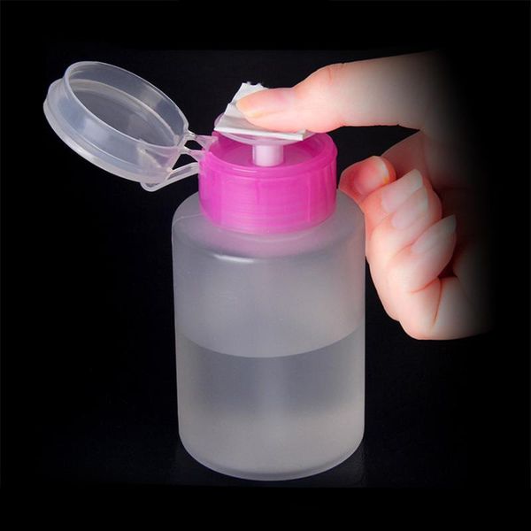 

empty plastic press pump bottle nail polish gel remover clean liquid alcohol water storage container bottles 60ml 120ml & jars