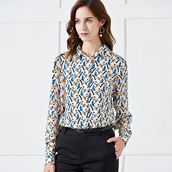 

women's blouses and silk white grey blue floral office formal casual shirts plus large size spring summer haut femme &