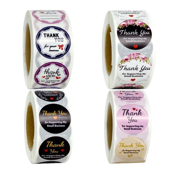 

500pcs thank you for supporting my small business stickers floral seal labels hx6d gift wrap