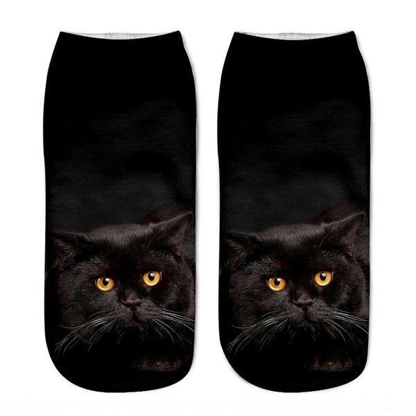

ihu selling printing boat cartoon three dimensional socks original hosiery suzerain animal cat 3d printing boat socks, Black;white