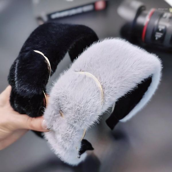 

fashion gold ring jewel bezel fur hair bands for women clips headband girls accessories hairpin opaska1