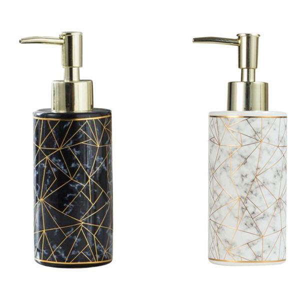 

liquid soap dispenser 300ml stylish el bathroom marble ceramic lotion shampoo pump storage bottle