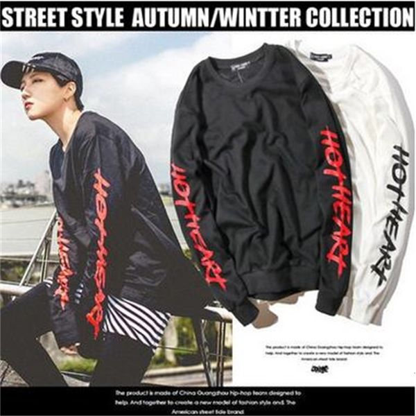 

harajuku japanese streetwear loose letter printed thin sweatshirts bf lovers autumn pullover long sleeve hoodies coats, Black