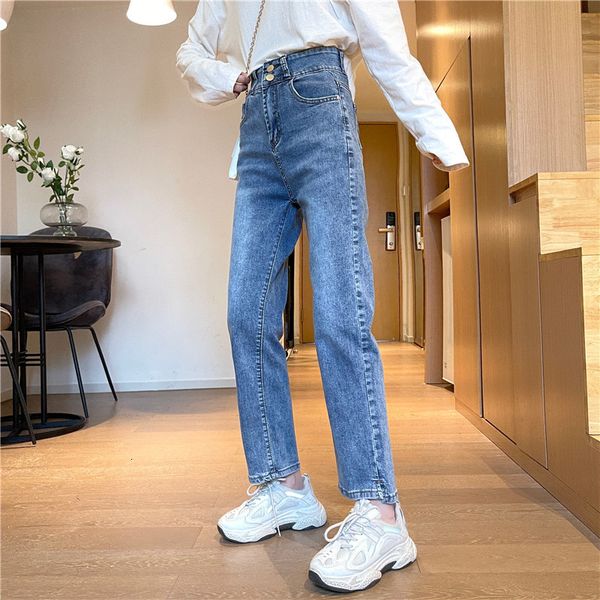 

women's jeans live broadcast of new korean high jeans in spring and summer, Blue