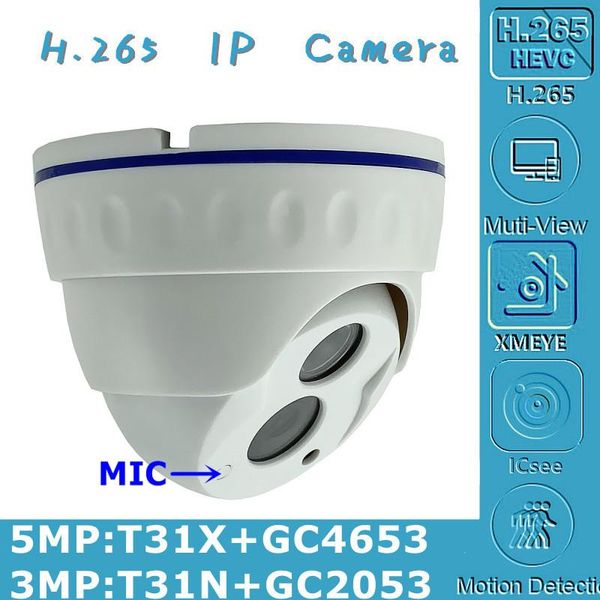 

cameras 3/5mp integrate mic audio ip ceiling dome camera indoor t31n+gc2053 2304*1296 t31x+gc4653 2592*1904 42mil led onvif raidator