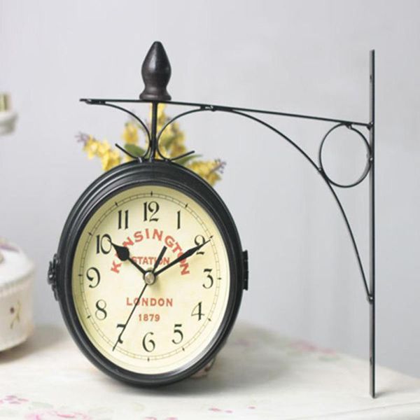 

wall clocks double-sided wal clock retro for home living room decoration