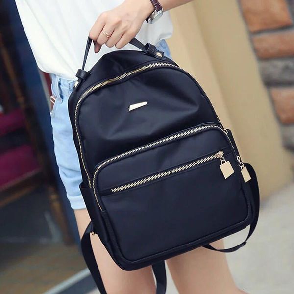 

outdoor bags 2021 women's bag oxford cloth backpack waterproof nylon schoolbag female korean high school student casual