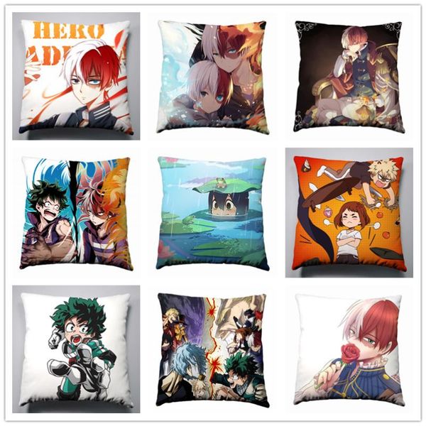 

pillow case anime manga boku no hero academia my silk pillowcase 40x40cm cover seat bedding cushion 006