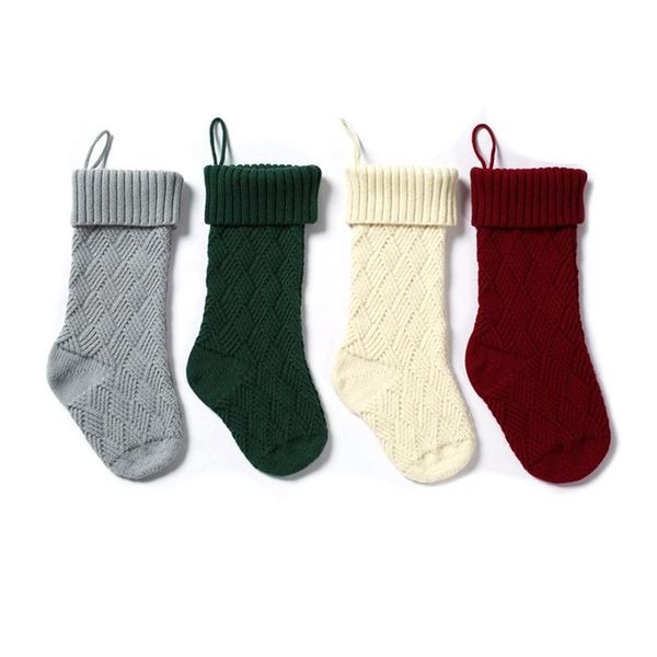 

christmas decorations 4-piece set of knitted socks gift bag decoration wall