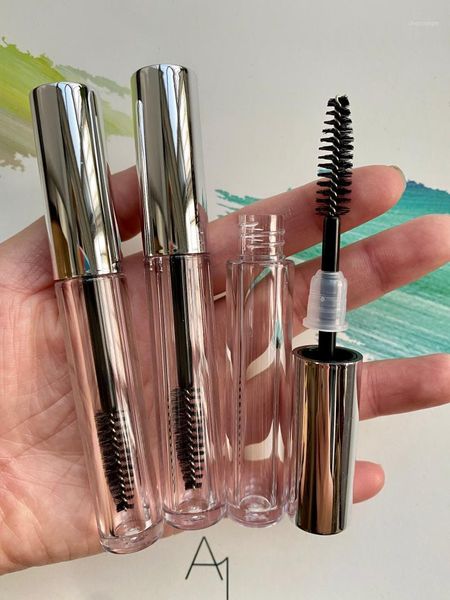 

storage bottles & jars 3ml silver cap mascara tubes cosmetic eyelash ve oil containers empty clear eyebrow cream applicators