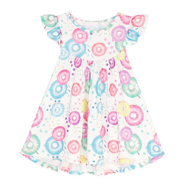 

baby girl summer sundress cute flying sleeve pleated dresses kids birthday party outfits 2-6 years children clothing girl's, Red;yellow