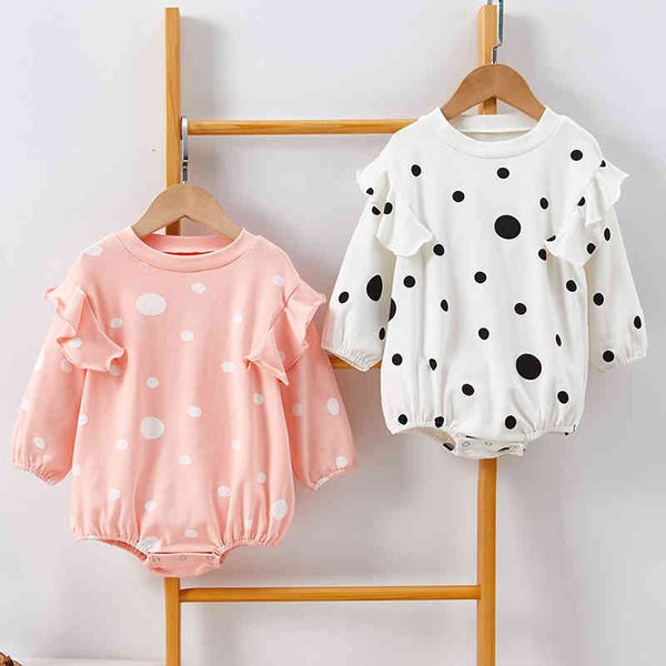 

baby girl rompers dot long sleeves and hat born clothes 0-2yrs 210429, Blue