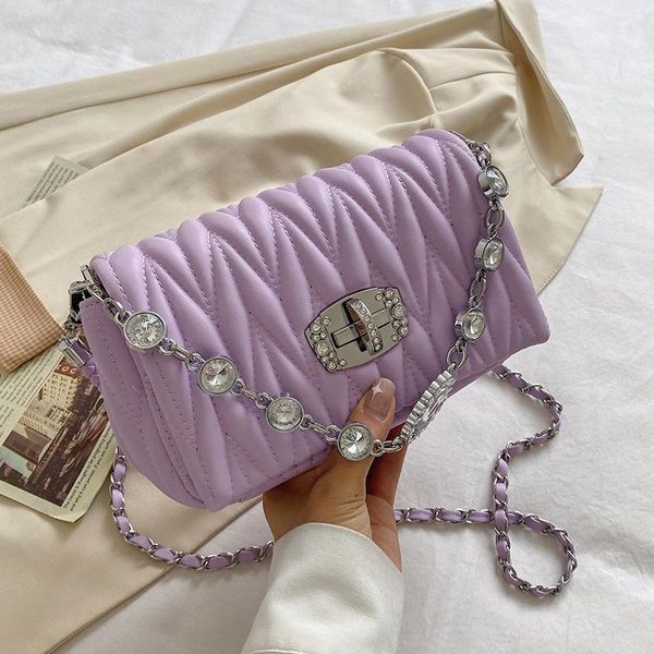 

evening bags small square bag net with rhombus female shoulder oblique 2021 chain commuter ladies fashion