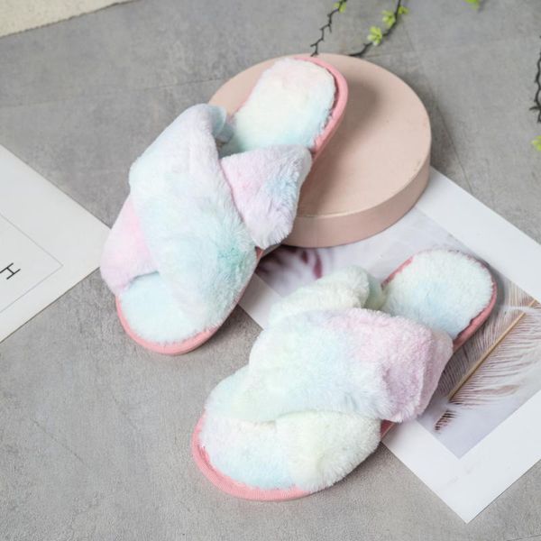 

slippers 2021 winter shoes women slides plush cotton soft furry large size warm indoor outdoor elegant lovely, Black