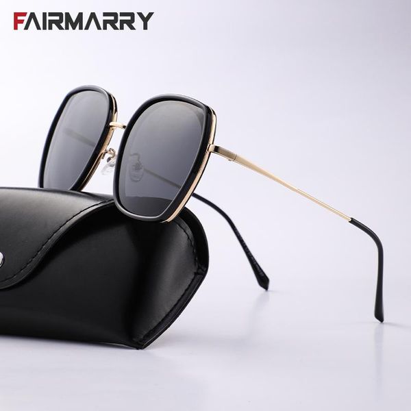 

sunglasses fairmarry oversized for women polarized alloy frame sun glasses women's flower eyewear uv400 lunette, White;black