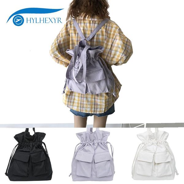 

backpack hylhexyr college style female bag large capacity student canvas knapsack