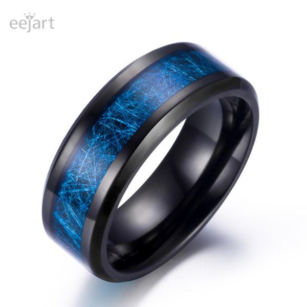 

cluster rings last men's ring design black stainless steel blue camo inlay bands premier jewelry custom saudi arabia gold wedding, Golden;silver