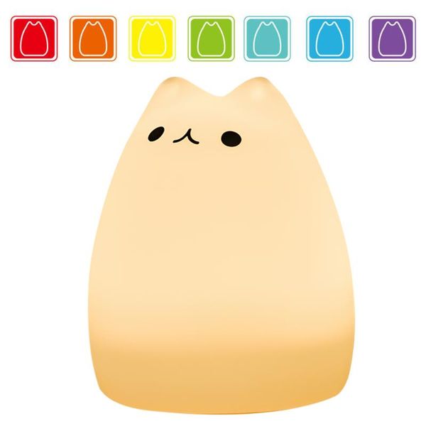 

night lights led silicone expressiveness cat light soft remote control bedroom decor lamp usb plug for children kids rooms