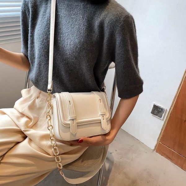 

evening bags fashion simple solid color ladies shoulder bag 2021 designer chains armpit female daily dating shopper cross body white