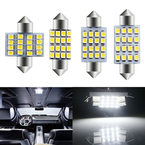 

16smd 1210 led festoon dome c5w car interior reading light bulbs 12v white