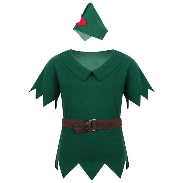 

clothing sets kids boys christmas costume 3pcs/set green elf cosplay halloween dress up for year xmas carnival party santa claus, White