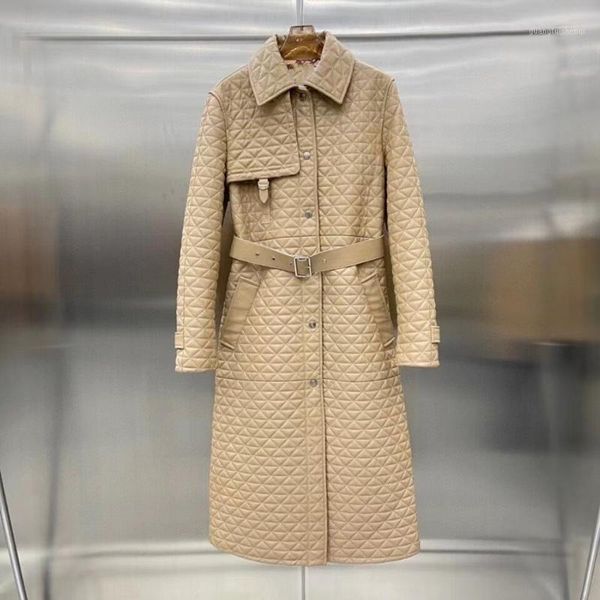 

women's leather & faux european style women coats fashion 100% sheepskin genuine long real windcoat female double breasted coat h108, Black