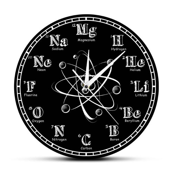 

periodic table chalkboard chemistry teacher s wall clock symbols modern classroom art decor clocks