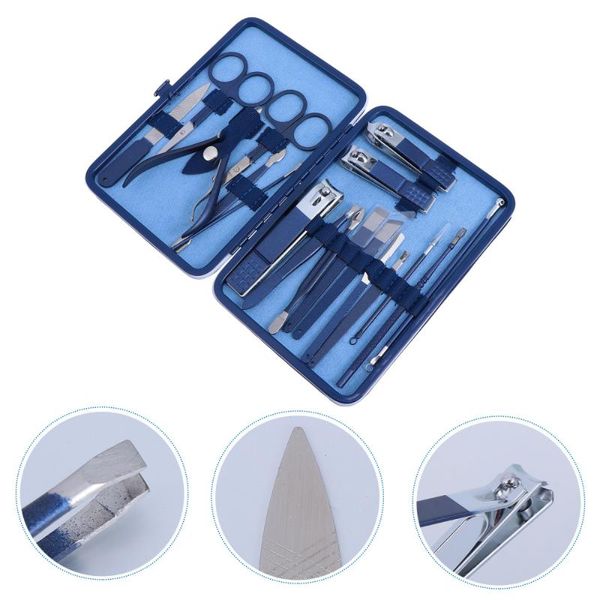 

nail art kits 18pcs professional manicure tools portable kit clipper with case