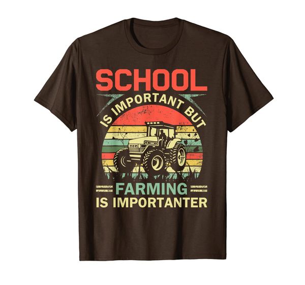 

Retro School Is Important But Farming Is Importanter Funny T-Shirt, Mainly pictures