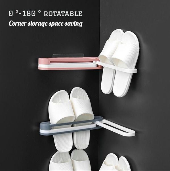 

three-piece slipper holder, non-hole folding shoe holder hooks & rails