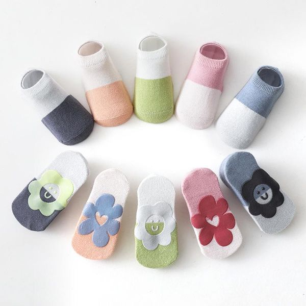 

first walkers 0-5years 5 colors born soft cotton socks summer boys&girls kawaii non-slip floor infant thin garden shoes for baby kids