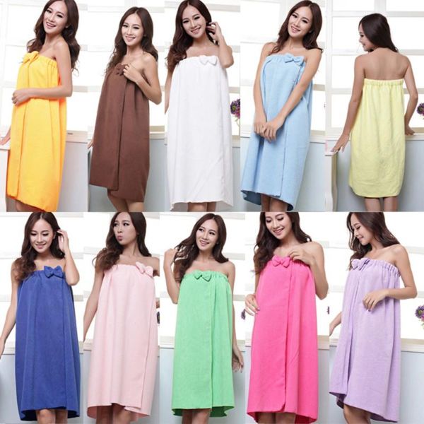 

towel /2021women wearable absorbent bath bow-knot body wrap bathrobe spa skirt for adults pajamas