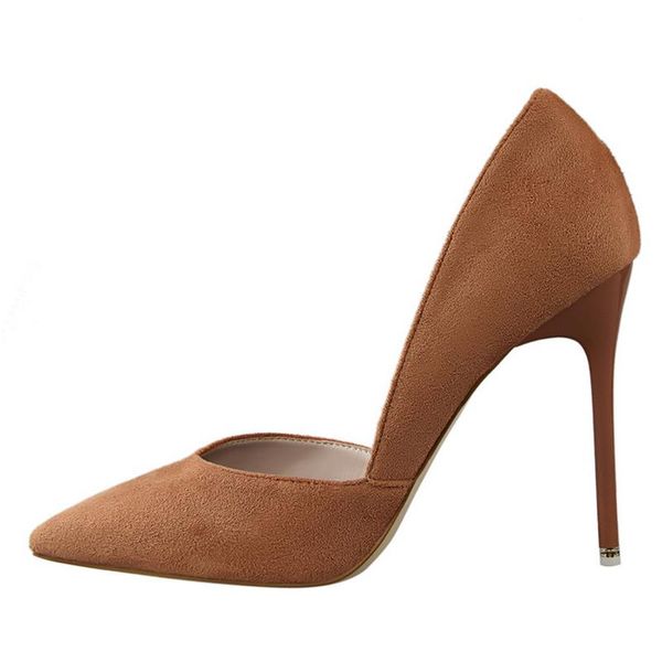 

dress shoes 2021 est women's high heel d'orsay & two-piece thin pointed toe pumps .5cm work ol brown woman, Black