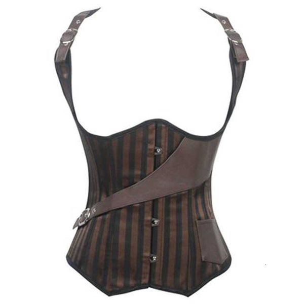 

waist tummy shaper corset large striped vt court steel shoulder band corset