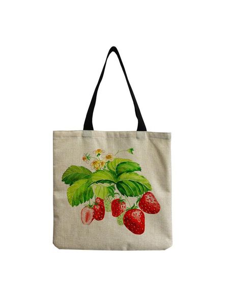 

evening bags daily art practical all-match for women refreshing plant colorful strawberry printed handbags custom pattern shoulder bag