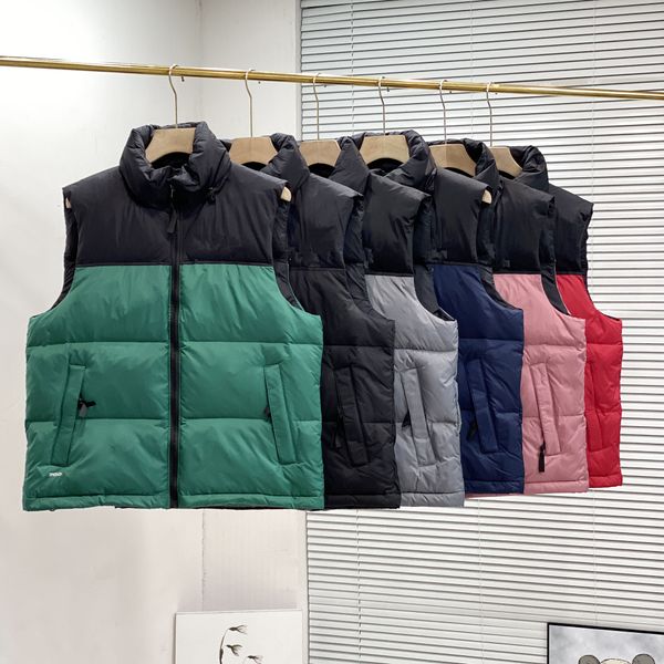 

2021 new north parkas winter men's embroidery puffer jacket casual brand hoodies warm ski mens face vest 60 s-3xl, Black
