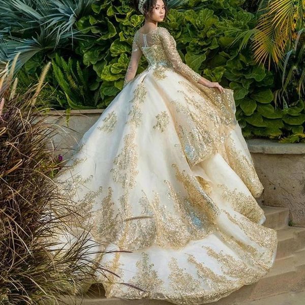 

long sleeve sweet 16 gold lace quinceanera dress vestidos para 15, Blue;red