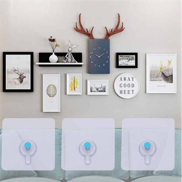 

hooks & rails 4/8/12/16/20pcs/lot picture po frame holder rack wall decoration hanger multi-use self-adhesive painting hook