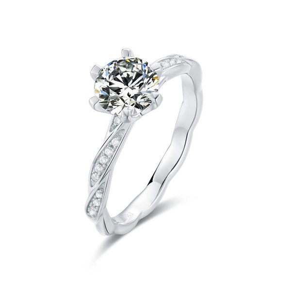 

cluster rings gem's ballet jewelry engagement moissanite diamond 925 sterling silver wedding for women fine, Golden;silver