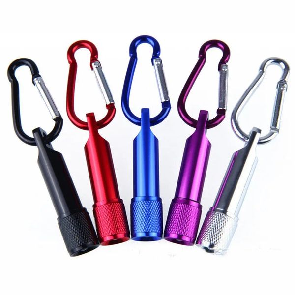 

mini led pocket keyring light portable flashlight keychain camping torch emergency lamp - silver