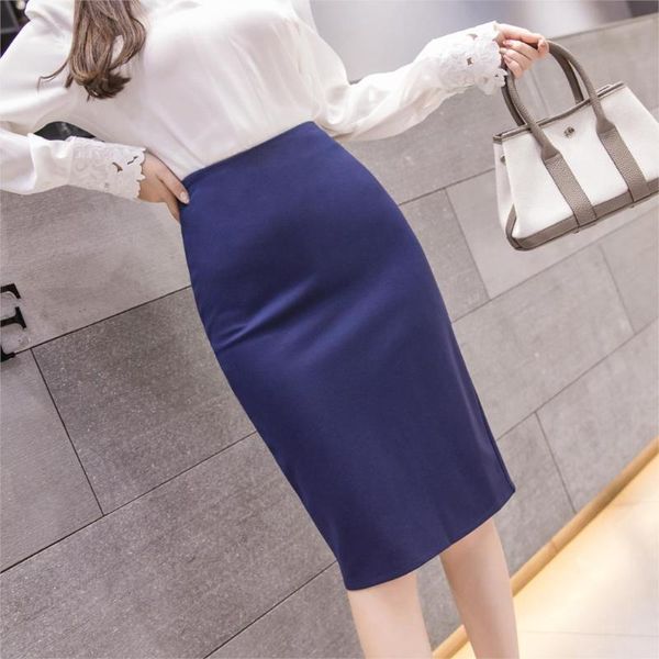 

skirts neophil winter plus size ladies office work wear midi 5xl women high waist stretch slim black elastic pencil skirt s2054