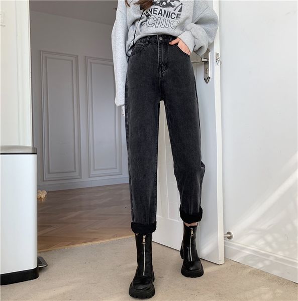 

jeans ytx339 tall, thin, elegant cut-leg pants, loose brim pants, Blue