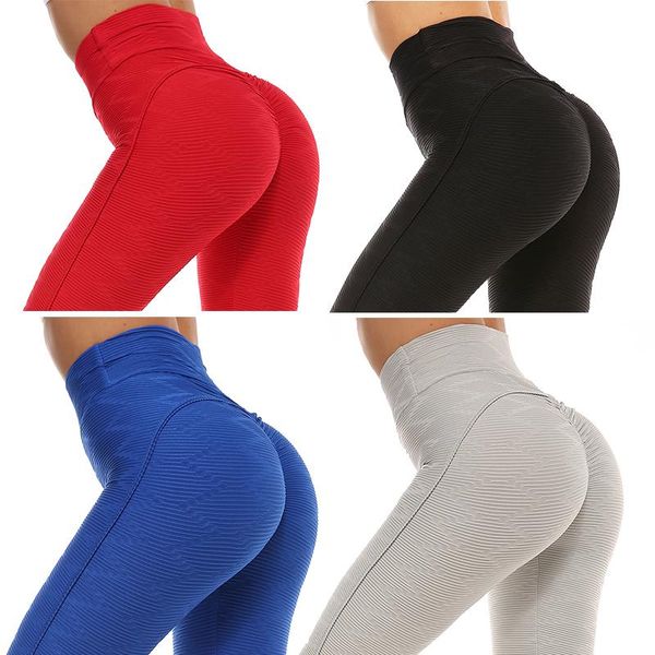 

women's ruched high waist yoga pants running bulifting slim leggings 4 colors, Black