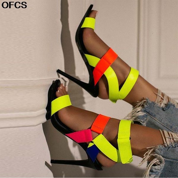 

sandals summer women color matching classic high heels female stiletto shoes pumps size 35-42 i4xq, Black