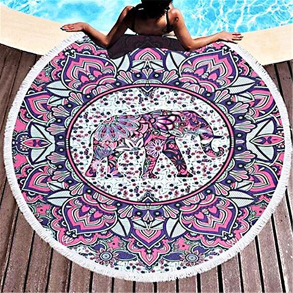 

towel 450g elephant microfiber round beach with tassel 150cm wall tapestry