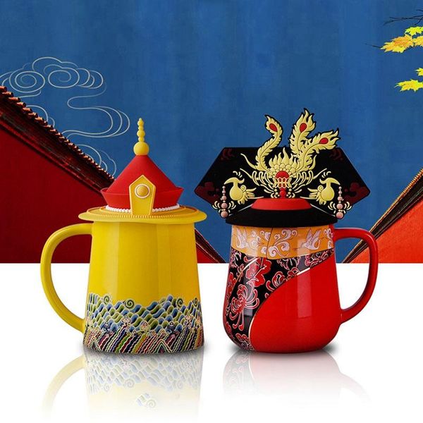 

dragon and phoenix cup couple ceramic color enamel porcelain coffee tea set gift wedding mugs